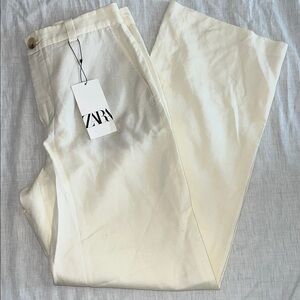 Zara Cream Wide Leg Pants